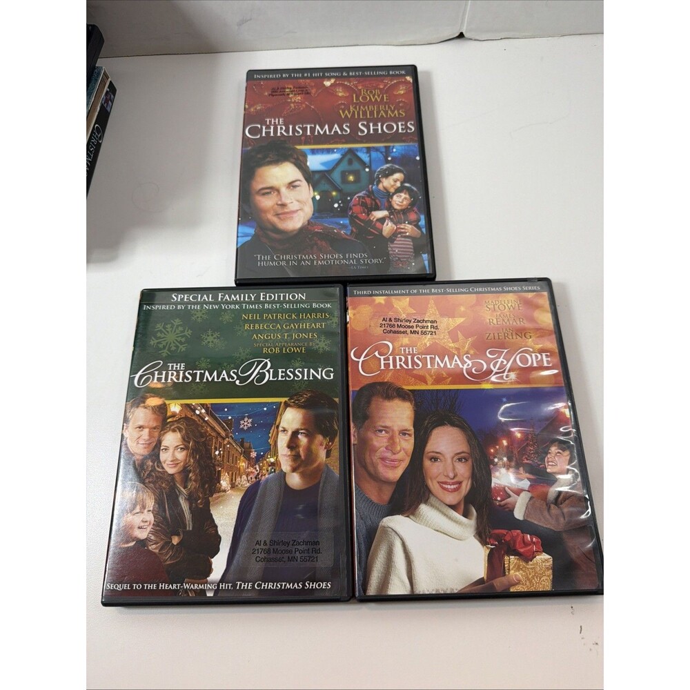 Christmas DVD Lot Of 3 - THE CHRISTMAS: Blessing Hope SHOES My - Rob Lowe DVDs